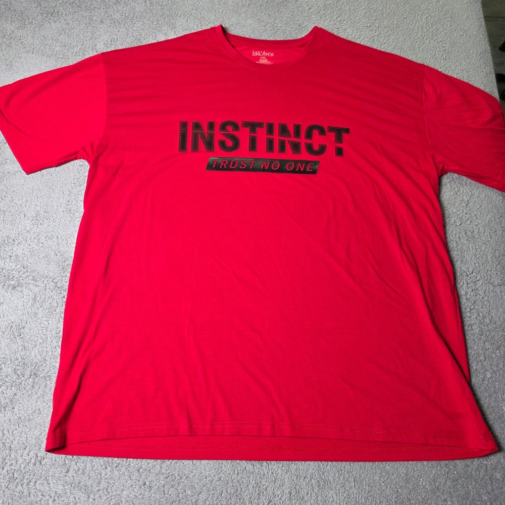 Galaxy by Harvic Mens 4XL T-Shirt Red Instinct Trust No One Graphic Stretch Tee